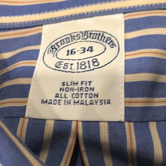 BROOK Brothers slim fit button down shirt size 16/34. - Picture 2 of 6